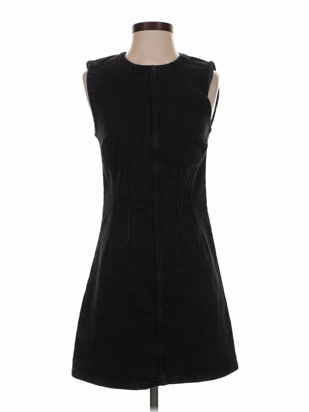 Abercrombie & Fitch Black Denim Sleeveless A-Line Dress